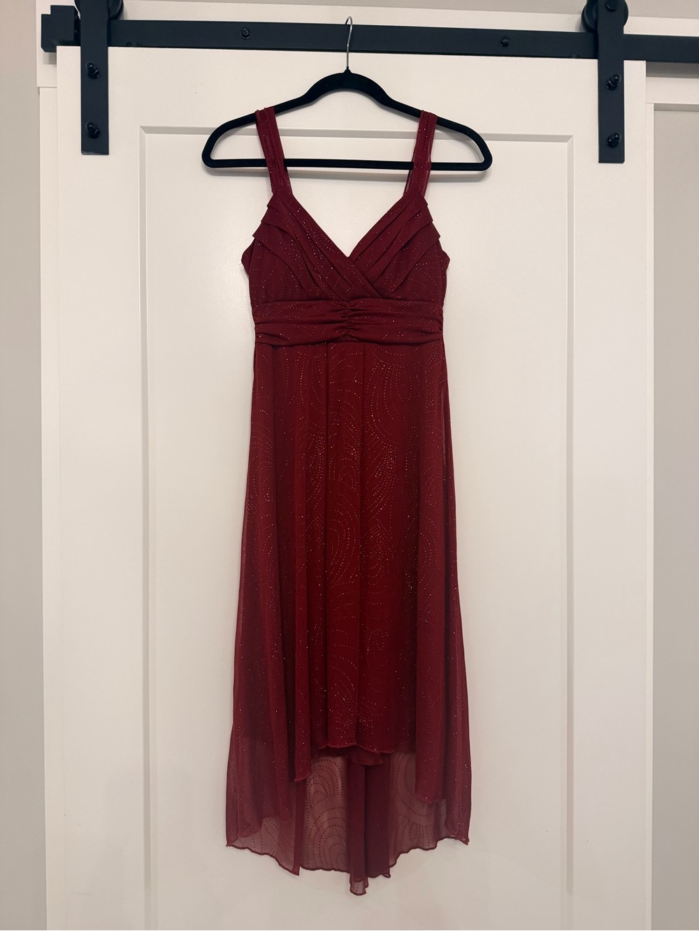 Speechless Burgundy High-Low V-Neck Dress